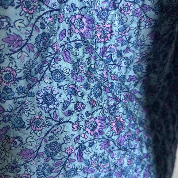 Quilted floral reversible jacket Womens L  Cotton cottage core Country Romantic - Picture 13 of 16